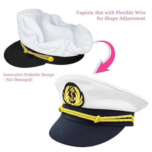Admiral Captain Yacht Hat Snapback Gold Embroidery Anchor Skippers Cap for Party