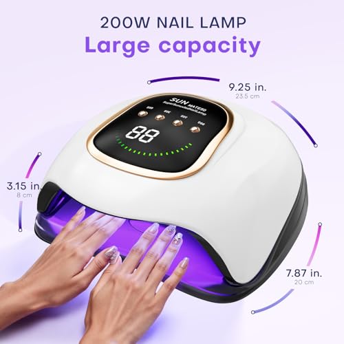 Gugusure Upgrade UV Nail Lamp. Nail Dryer for Gel Polish with Auto Sensor and 4 Timer Settings (Bright White) — view 3