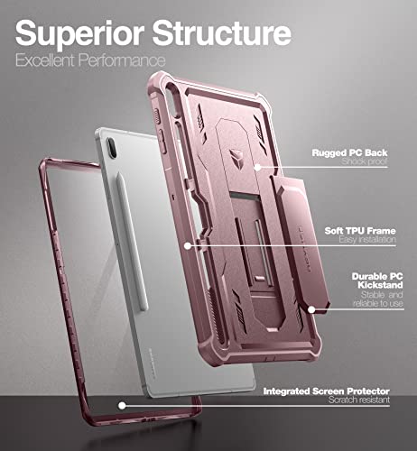 Dexnor Heavy Duty Case For Galaxy Tab S8+ Plus & S7+ Plus 12.4" With Screen Protector, Kickstand, Pen Holder - Pink #TOP3