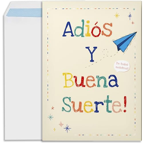Cheerset Tarjeta despedida compañero trabajo grande A4 con sobre. Detalles compañeros de trabajo tarjeta regalo despedida (Despedida 2)
