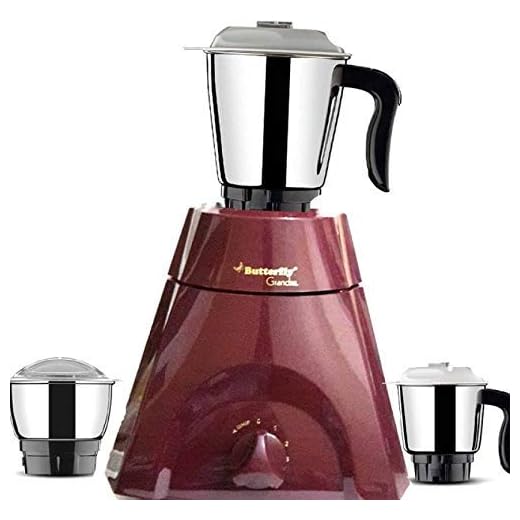 Butterfly Grand XL 500-Watt Mixer Grinder with 3 Jars (Cherry Red)