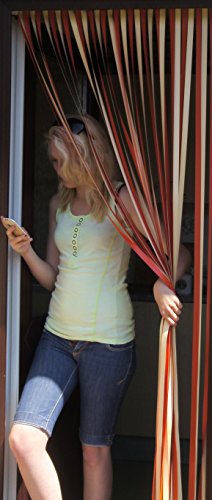 Holland Plastics Original Brand Heavy Duty Caravan/Rv Door Curtain Bug Fly Strip Blind 62Cm Wide. 'Peaches & Cream'