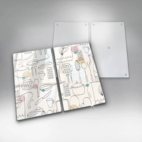 Plaque protection induction évite rayures choc 2x30x52cm accessoire cuisson Wallfluent