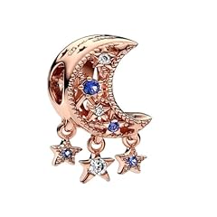 Gold Sparkling Star Moon Charm