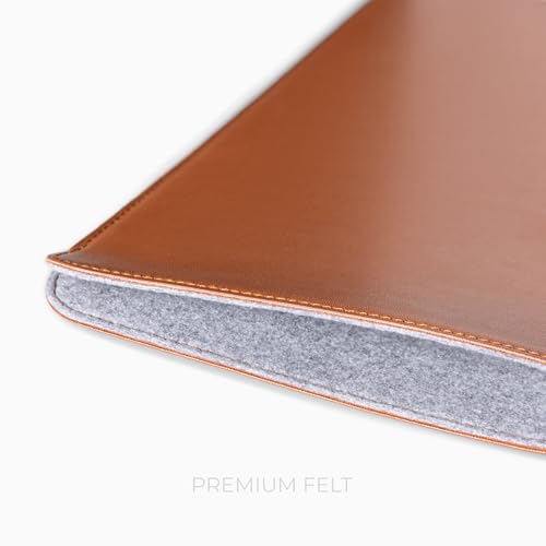 Image of Comfyable Laptop Sleeve 15 Inch Precisely Compatible with MacBook Air 15-inch M4 2025 A3241 & M3 2024 A3114 & M2 2023 A2941, Faux Leather Cover Case, Brown