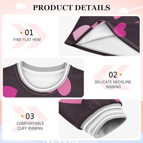 Girls Dresses Long Sleeve Dress Toddler Girl Skater Dress 2T-8Y Pink Hearts Black3