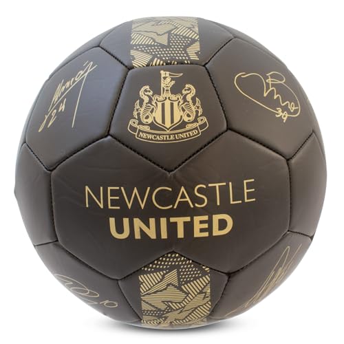 Hy-Pro Officially Licensed Newcastle United F.C. Signature Football - Phantom, Size 5, NUFC, Training, Match, Merchandise, Collectible For Kids and Adults