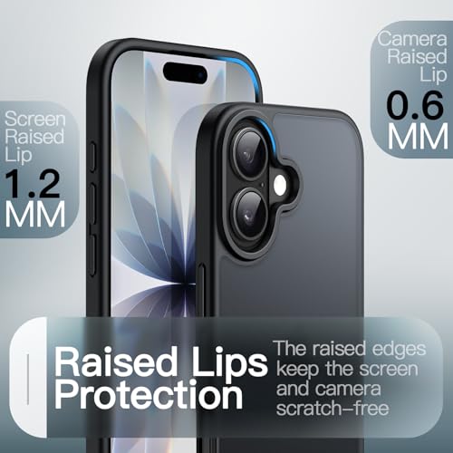 Image of JETech Matte Case for iPhone 17 6.3-Inch, Shockproof Military Grade Drop Protection, Frosted Translucent Back Minimalist Phone Cover, Anti-Fingerprint (Black)