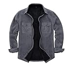 ZENTHACE Men's Warm Sherpa Lined Fleece Plaid Flannel Shirt Jacket(All Sherpa Fleece Lined)