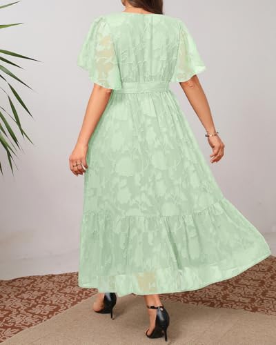 Image of Pinup Fashion Plus Size Wedding Guest Formal Cocktail A Line Long Dress