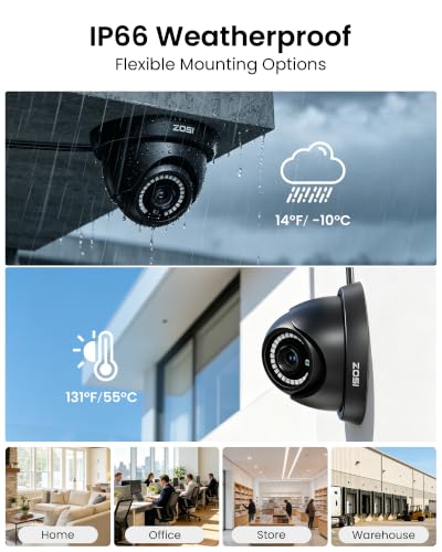 Image of ZOSI 8CH 3K Lite Security Camera System, 4X Home CCTV Cameras, 500GB HDD