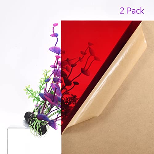 Image of DMiotech 2pcs 12 inch x 12 inch 3mm Thick Plastic Acrylic Board Acrylic Sheet PMMA Acrylic Board for Craft DIY Display Project Sign Blank Red Clear
