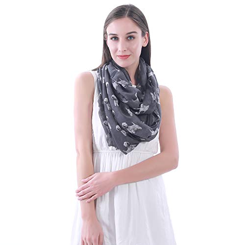 Lina & Lily West Highland White Terrier Dog Print Women's Infinity Scarf Lightweight2