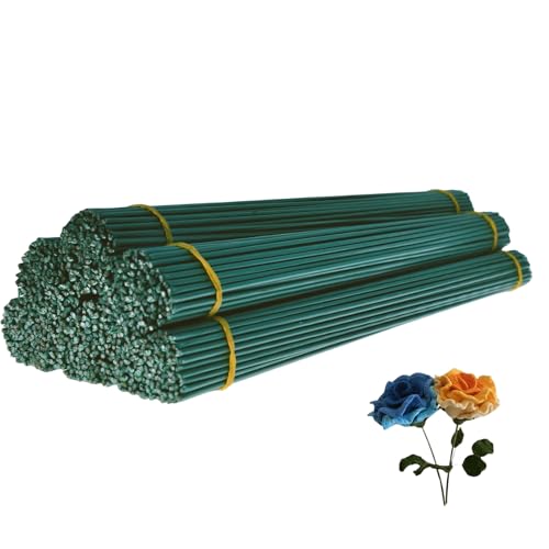 GEIWOGUO 40cm/15.7inch Green Flower Stem Sticks DIY Floral Material Handmade Wire Stem Accessories (60pcs/Bag)