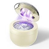 Ultrasonic Retainer Cleaner Machine, 45kHz Ultrasonic Denture Cleaner with 200ML Capacity & 4 Modes for Dental Cleaning Pod, Aligners, Mouthguards, Retainers, Jewelry, Yellow