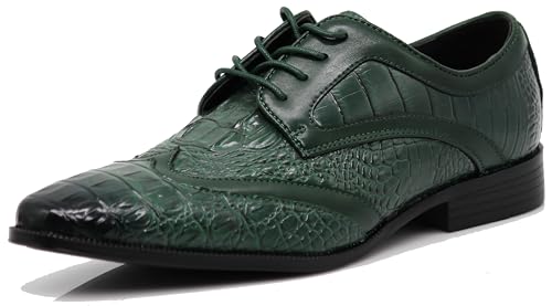 Image of ODN Men's Alligator Crocodile Print Oxfords Fashion Lace Up Dress Shoes