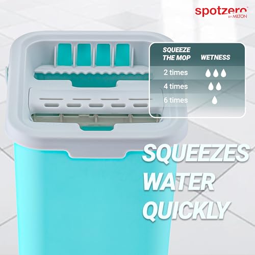 Image of Spotzero By Milton 2-1 Flat Mop I Wash and Dry Chamber I Flexible Head I Premium 4X Absorbent Microfiber Refills I Floor Plus Wall Mop I Long Handle I Compact- Lightweight I 5 Litre