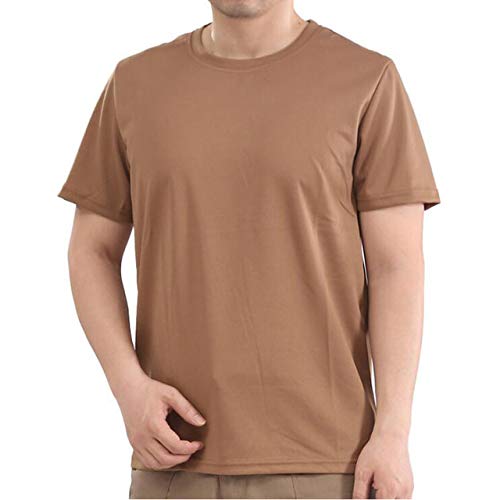 T-shirt d'été décontracté marron pour balades et loisirs masculins XXL