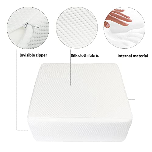 Cube Memory Foam Square Pillow, Ergonomic Support Headrest Slow Rebound Memory Foam Bed Pillow, Side Sleeping Pillow, For Spine Protection, Cervical Pillow, Travel Pillow, (15"×12"×6") #TOP2
