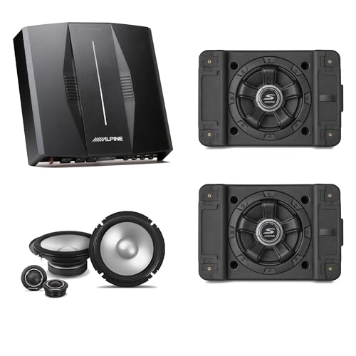 Alpine PXE-C80-88 OPTIM8 8-Channel Hi-Res DSP Amplifier w/ (2) SS-SB12 Subwoofer, S2-S65C 6.5