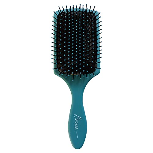 Essential Paddle Hair Brush by BeaverStrong, Rectangle Detangler Brush with Air Cushion for All Hair Types (Matte Green)
