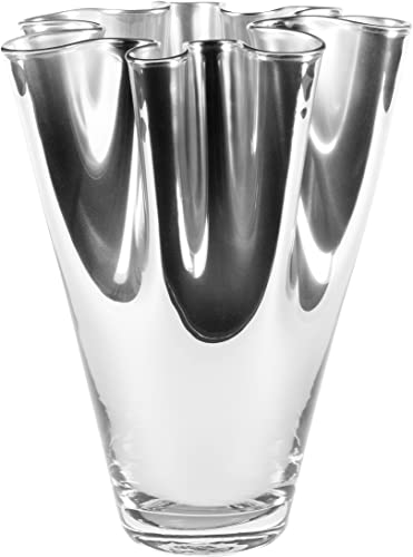 Handgefertigte Vase aus Glas mit Spiegeleffekt ca. 26,5cm groß Tischvase Blumenvase modern Cover