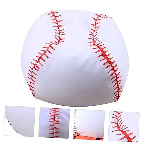 Pouf de rangement baseball en polyester résistant avec fermeture éclair, lot de 2 - 8