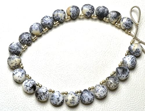 Perles opale dendritique naturelles en cœur 10mm de LKBEADS pour création bijoux haut de gamme