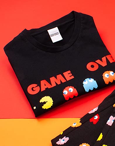 Pac-Man Pajamas Mens Arcade Game Over Black T Shirt & Loungewear Joggers Pjs4