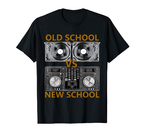 Old School DJ VS New School DJ - Camiseta de DJ para casa y música de baile Camiseta
