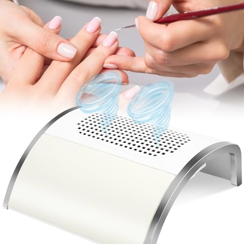 Hombasing Nagel Staubsauger, Professioneller Nagelstaubabsauger 80W, Nagel Staubabsaugung Maniküre Reinigung Ausrüstung mit 2 Lüfter und 2 Staub Taschen für Nagelstudio/Salon/Persönlich Maniküre