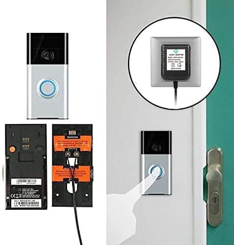 Miniatura 2 de Timbre de puerta de 26 pies Transformador 18V500mA Adaptador de corriente para timbre de video Ring Nest Eufy Wyze Arlo Timbre de puerta inalámbrico