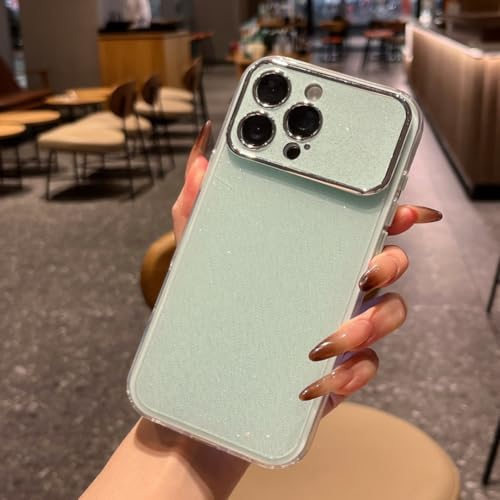 Coque iPhone 14 Pro souple抗震 fine et protectrice verte pailletée