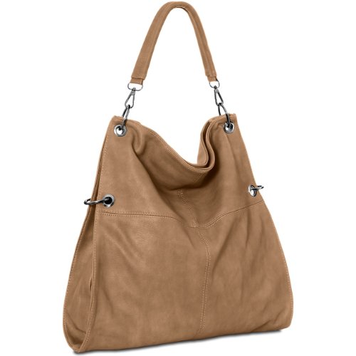 Caspar TS561 Bolso de Mano para Mujer Bolso de Bandolera en Varios Colores, Color:beis