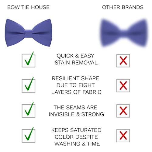 Bow Tie House Men's Classic Pre-Tied Purple Bow Tie Formal Solid Tuxedo (Large, Ube Yam)