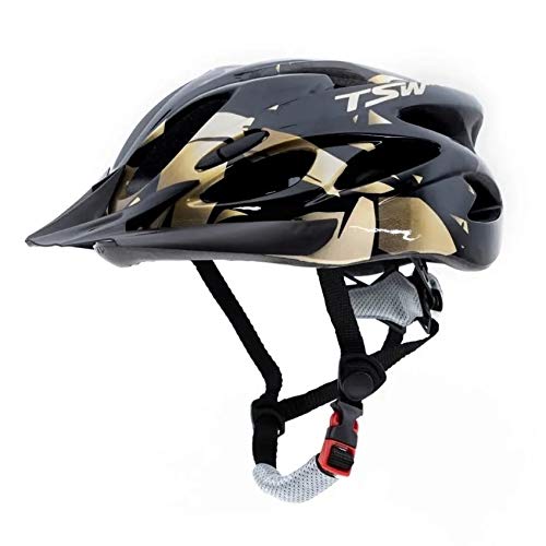 Capacete Tsw Raptor 2 Com LED Preto Dourado Ciclismo Tam M