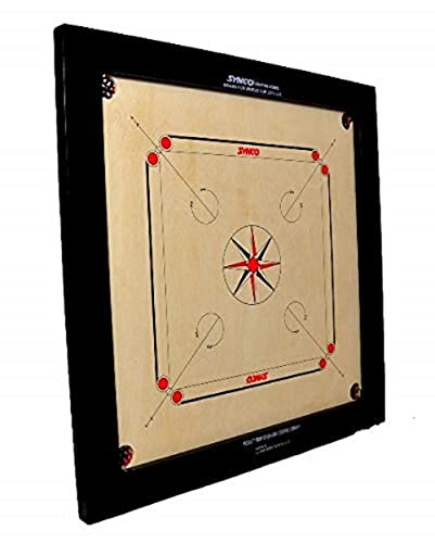 Image of Synco Tournament Full Size Carrom Board with Wooden Coins and Professional Striker 15g (Champion Genius 20mm)