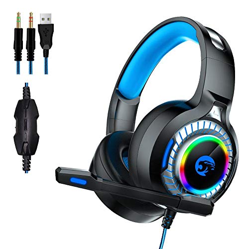 Carrie-ful Surround Stereo Gaming Headphones with Noise Cancelling Mic, LED Lights