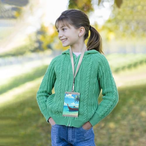 Boat Sea Beach Blue Kids Wallet for Boys Girls Outdoor Sport Trifold Wallets for Children Teen Youth Wallet with Zippered Coin Pockets Card Holders Novelty Wallets with Magic Sticker 6