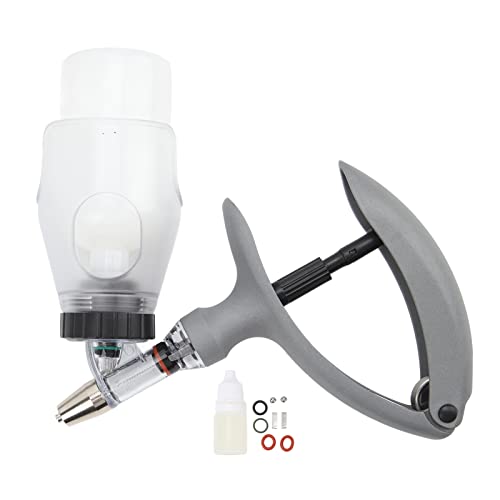 Jeringa for ganado con inyector for animales, jeringa continua ajustable automática, jeringa veterinaria for inyección de vacunas veterinarias (2ML 0,2-2ML ajustable)