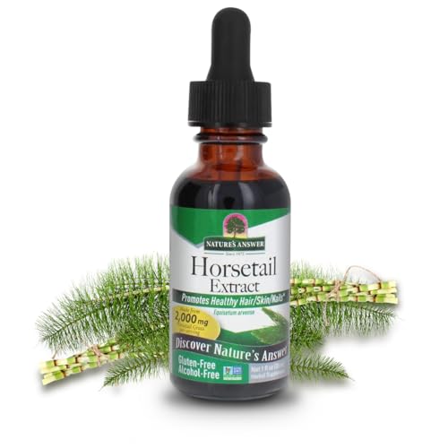 Nature's Answer Alcohol-Free Horsetail Herb Extract Supplement, 1-Fluid Ounce | Hair, Skin, & Nails Support | Promotes Urinary Tract Health | Strengthen Joints