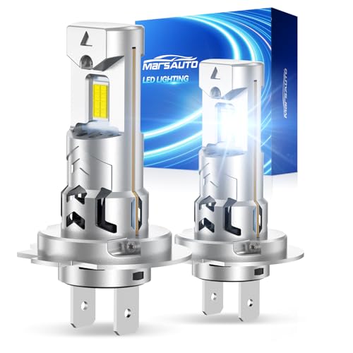 Marsauto - H7 led lights for car - High Performance Halogen Headlight Bulb, High Beam, Low Beam and Fog Replacement Bulb (Contains 2 Bulbs)