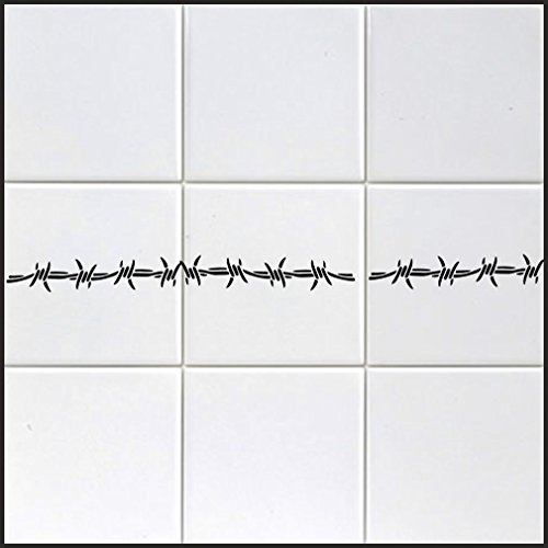 10 pegatinas de alambre de espino en ''XL'', aprox. 15 cm, de lámina de alto rendimiento, para azulejos, coches, paredes y todas las superficies lisas, adhesivos BD para azulejos, muchos colores a