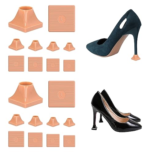 Image of Heel Protectors Heel Caps for High Heels Boot Heel Replacement for Women Walking on Grass Non-Slip Heel Covers