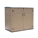 ADDOK 37 Cu. Ft Horizontal Large Outdoor Storage Sheds Resin Patio Storage Cabinet for Patio...