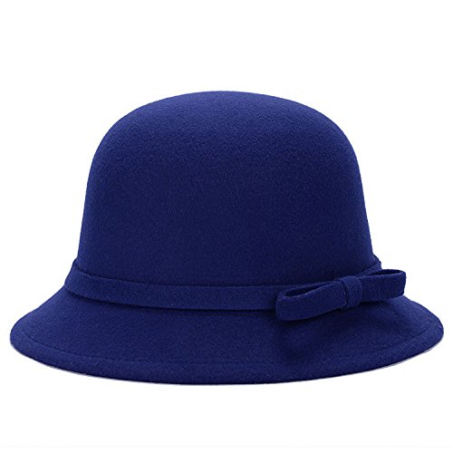 Chapeau melon Fedora vintage en feutre de laine élégant pour femme