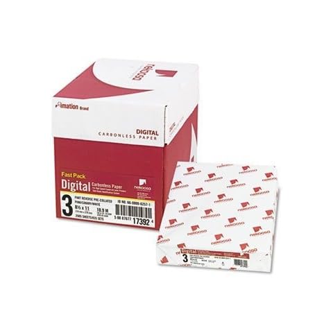 Nekoosa 17392 Fast Pack Digital Carbonless Paper, 8-1/2 x 11, Pink/Canary/White, 2500/Carton Cover