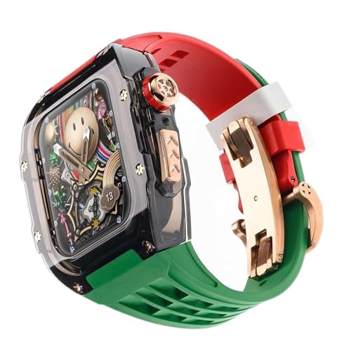 Boîtier montre transparent Apple Watch bracelet caoutchouc kit modification iWatch 45 mm 44 mm