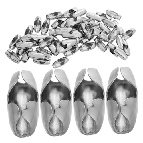 Homoyoyo DIY Jewelry Making Chain Connectors 50pcs Stainless Steel Ball Clips for Necklace Bracelet