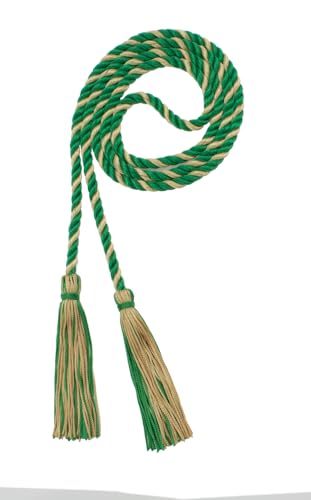 Image of Graduation Honor Cord - Kelly /OLDGOLD - Every School Color Available - Made in USA